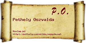 Pethely Oszvalda névjegykártya